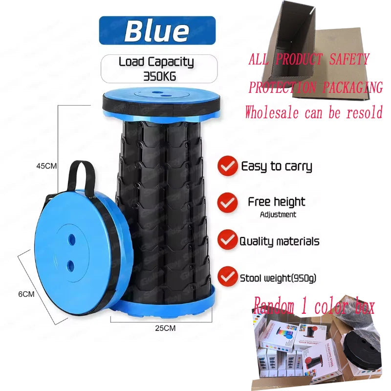Collapsible Telescopic Camping Stool – Heavy-Duty, Lightweight, and Adventure-Ready