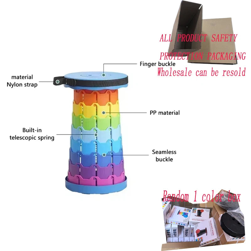 Collapsible Telescopic Camping Stool – Heavy-Duty, Lightweight, and Adventure-Ready