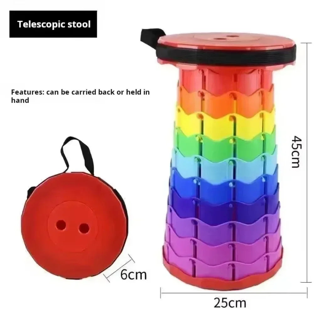 Collapsible Telescopic Camping Stool – Heavy-Duty, Lightweight, and Adventure-Ready